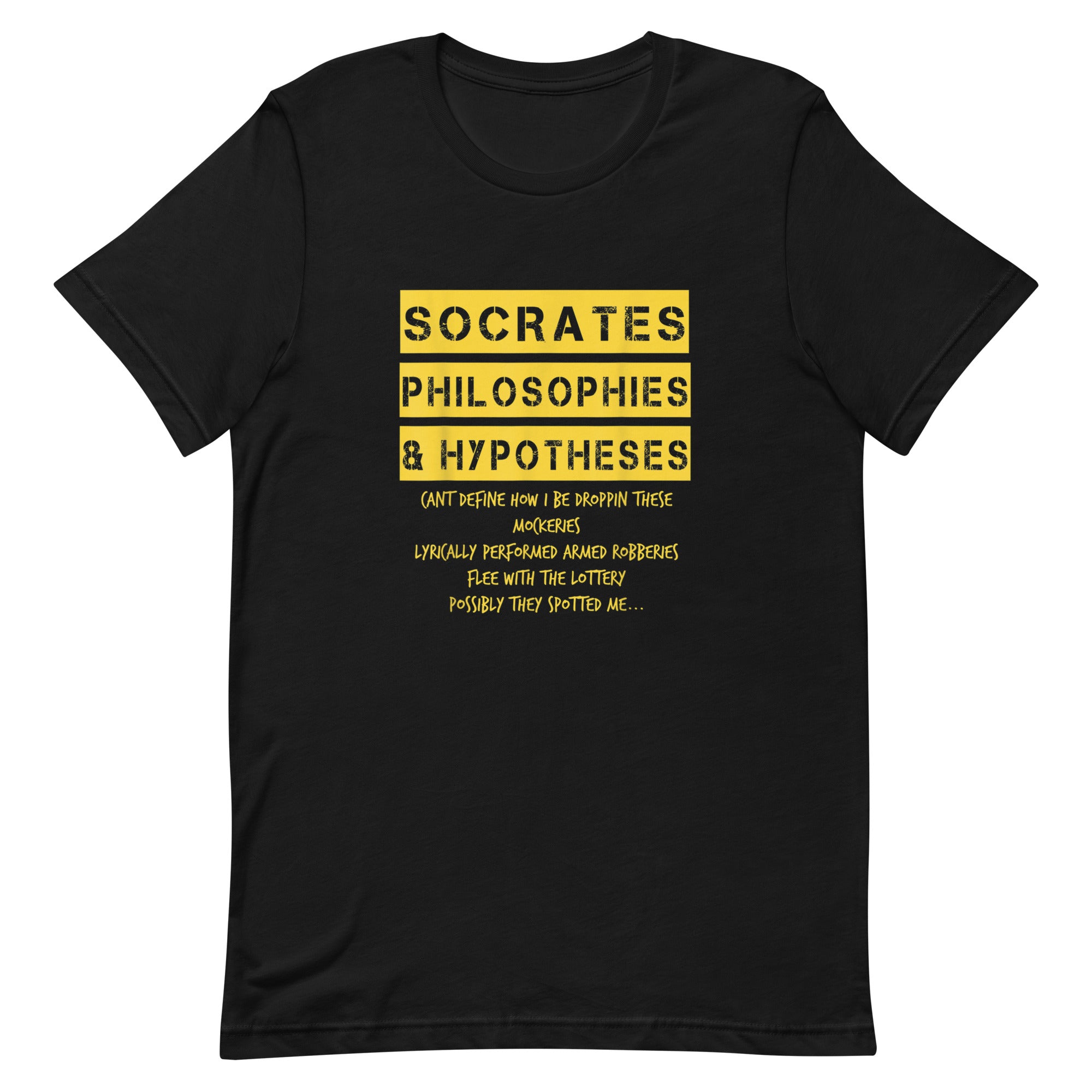 SOCRATES PHILOSOPHIES&HYPOTHESES  Unisex t-shirt - Hiphopya