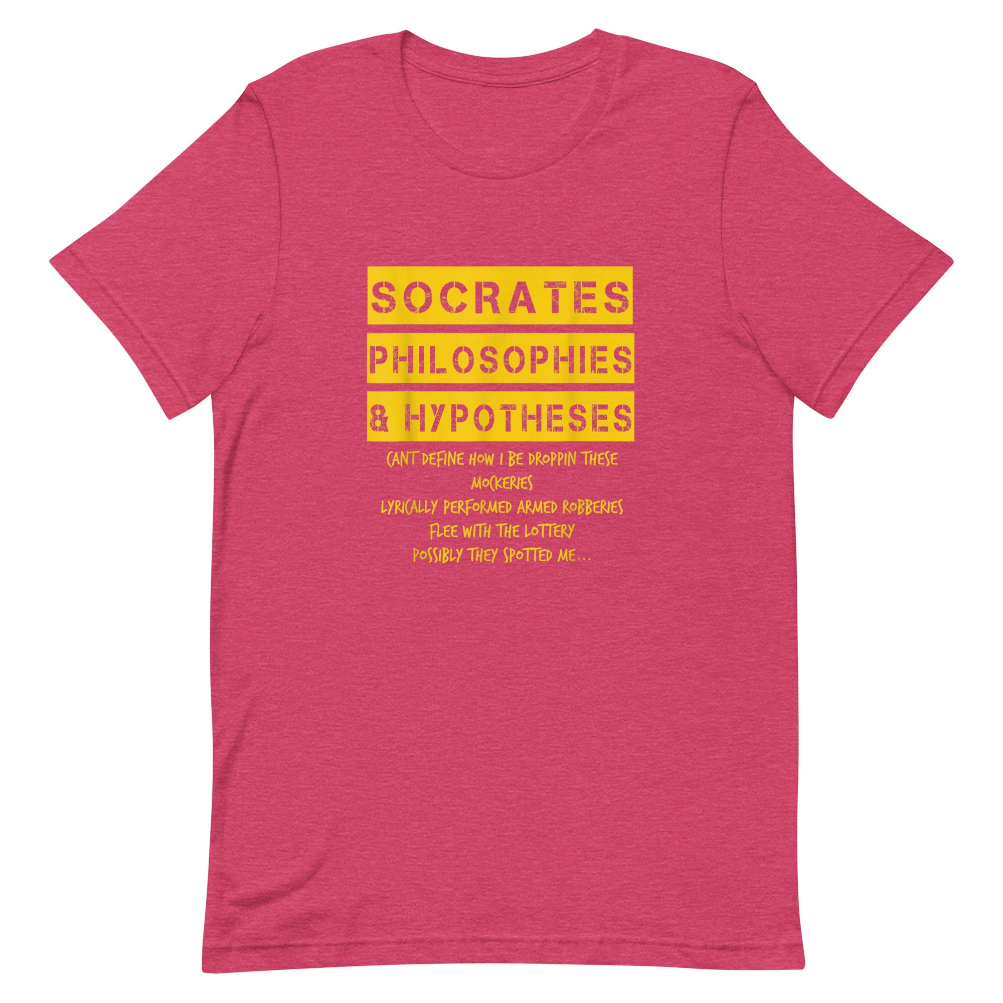 SOCRATES PHILOSOPHIES&HYPOTHESES  Unisex t-shirt - Hiphopya